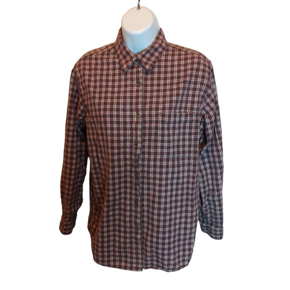 High Sierra Tops - Women's High Sierra Long Sleeve Flannel Plaid Button Up Shirt Sz. S